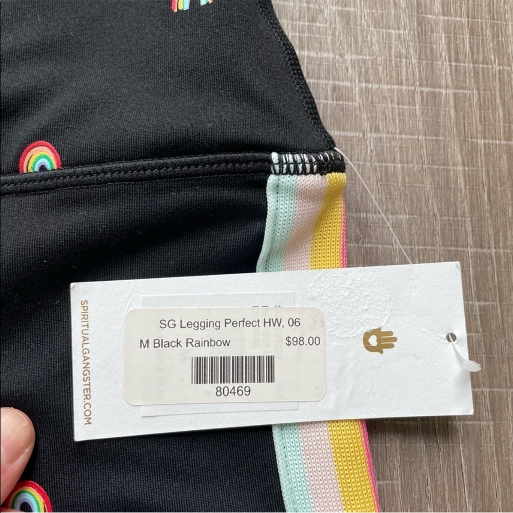 Spiritual Gangster Perfect High Waist Leggings in Black Rainbow - Picture 6 of 8